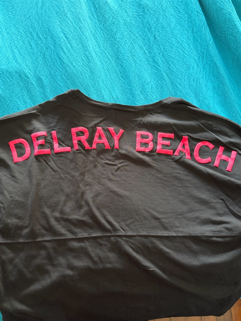Spirit Jersey DELRAY BEACH Oversized Long Sleeve Shirt Womens L Black Pink - Picture 7 of 10